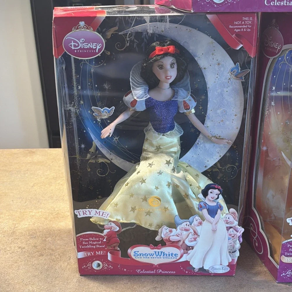 Brass Key Keepsakes Celestial Princess Disney Porcelain 5 Dolls New Unopened Box